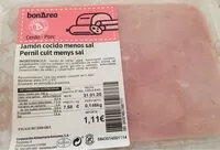 Mängden socker i Jamón cocido menos sal