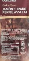 Mängden socker i Jamón curado en dados