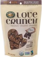 Mängden socker i Love crunch organic dark chocolate macaroon granola