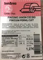 Mängden socker i Finisimo jamon cocido