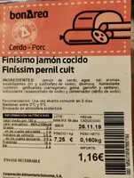 Mängden socker i Jamón cocido finísimo