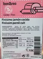 Mängden socker i Finísimo jamon cocido