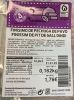 Mängden socker i Finisimo de pechuga de pavo