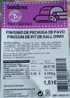 Mängden socker i Finísimo de pechuga de pavo