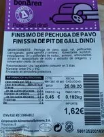 Mängden socker i Finísimo de pechuga de pavo