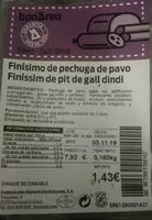 Mängden socker i Finísimo de pechuga de pavo