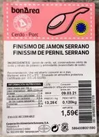 Mängden socker i Finísimo de jamón serrano