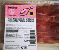 Mängden socker i Finísimo de jamón serrano
