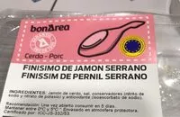 Mängden socker i Finísimo de jamón serrano