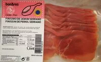 Mängden socker i Finísimo de jamón serrano