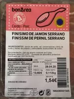Mängden socker i Finísimo de jamón serrano