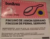 Mängden socker i Finísimo de jamón serrano