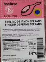 Mängden socker i Finísimo de jamón serrano