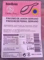Mängden socker i Finisimo de jamon serrano