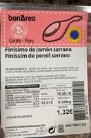 Mängden socker i Finísimo de jamón serrano