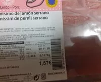 Mängden socker i Finísimo de jamón serrano
