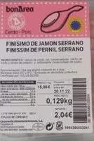 Mängden socker i Jamón serrano