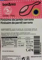 Mängden socker i Finíssim de pernil serrano
