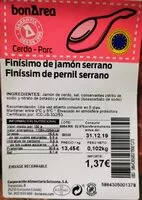 Mängden socker i Finísimo de jamón serrano