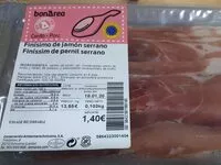 Mängden socker i Finísimo de jamón serrano