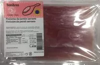 Mängden socker i Finísimo de jamón serrano