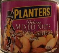 Mängden socker i Deluxe mixed nuts woth 50% cashews salted