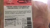 Mängden socker i Finísimo jamón cocido menos sal