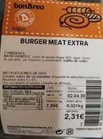 Mängden socker i Burguer meat extra Angus