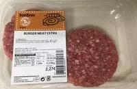 Mängden socker i Burger meat extra