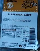 Mängden socker i Burger meat extra