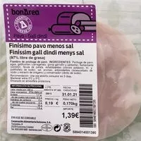 Mängden socker i Finísimo pavo menos sal