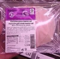 Mängden socker i Finísimo pavo menos sal