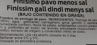 Mängden socker i Finisimo pavo menos sal