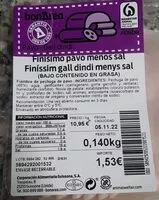 Mängden socker i Finisimo de pavo menos sal