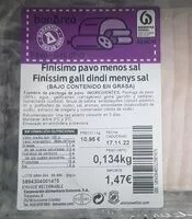 Mängden socker i Finisimo pavo menos sal