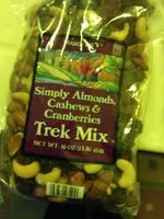 Mängden socker i Simply Almonds, Cashews And Cranberries Trek Mix