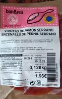 Mängden socker i Virutas de Jamón serrano