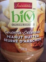 Mängden socker i Bio organics/biologique - smooth peanut butter/beurre d'arachide crémeux