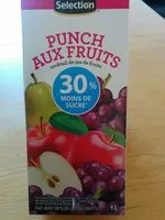 Mängden socker i Punch aux fruits - 30% moins de sucre