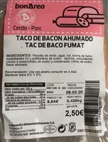 Mängden socker i Taco de bacon ahumado
