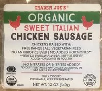 Mängden socker i Organic Sweet Italian Chicken Sausage