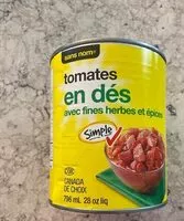 Mängden socker i Tomates en dés avec fines herbes et épices