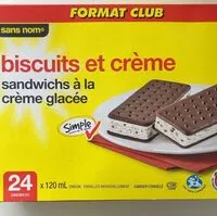 Mängden socker i Sandwichs à la crème glacée