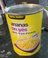 Mängden socker i Crushed pineapple