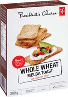 Mängden socker i Whole wheat melba toast