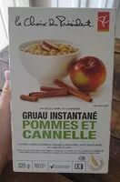 Mängden socker i Gruau instantané pommes et canelle