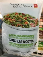 Mängden socker i Haricots verts fins au beurre avec pois et poivrons rouges grillés