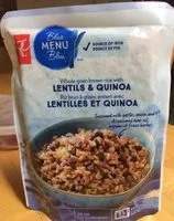 Brown whole grain rice with lentils and quinoa