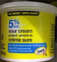 Mängden socker i Sour cream