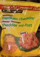 Mängden socker i Shedded medium cheddar cheese